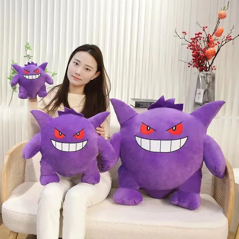 Desenhos animados de tamanho grande Pokémon, Gengar, monstros de bolso recheado, modelo infantil, presente de aniversário, 20-60cm