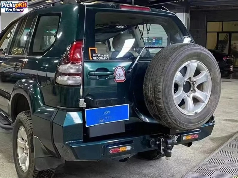 

Prado LC120/FJ120 Rear Bumper Steel Single Wheel Bracket No-Drill Anti-Rust Protection