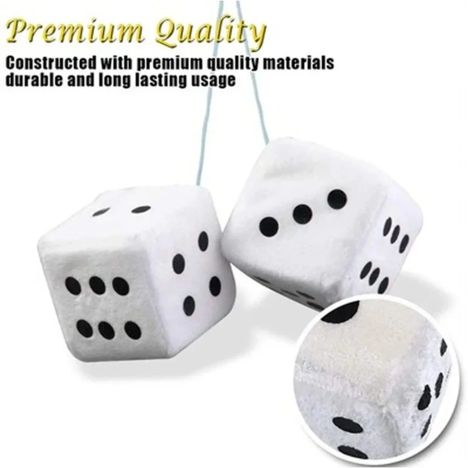 2 PCS Auto Soft Fuzzy Dice Dots Rear View Mirror Hanger Decoration Car Styling Accessorie 6 Colors Car Accessories Interior image 5