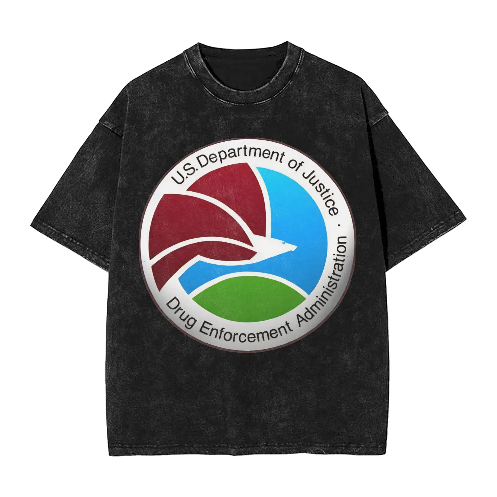 DEA US Federals Interdiction Agency T Shirts Washed Cotton Street T-Shirt Casual Tops Streetwear Graphic Printed Tee Shirt