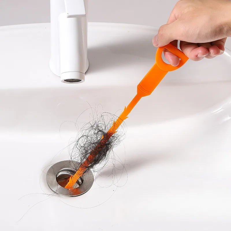 1PC 64CM Deep Reach Hair Clog Remover - ABS Plastic Pipe Dredging Tool, Unclog for Sewer/Kitchen Sink, No Tools Needed
