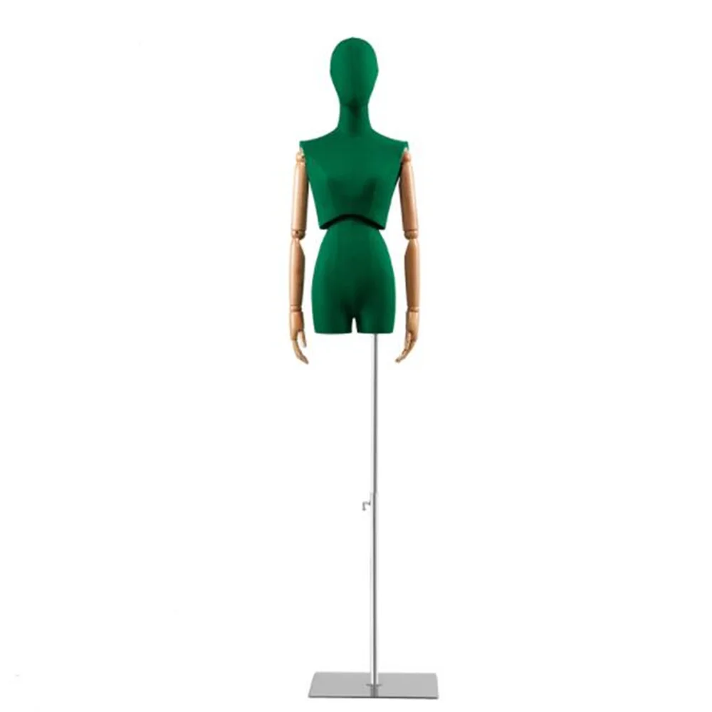 Full Sewing Mannequins for 3Style, Female Head Cloth,Wood Arm Pulley Base,Wedding Twist Split Adjustable Rack Display, E146