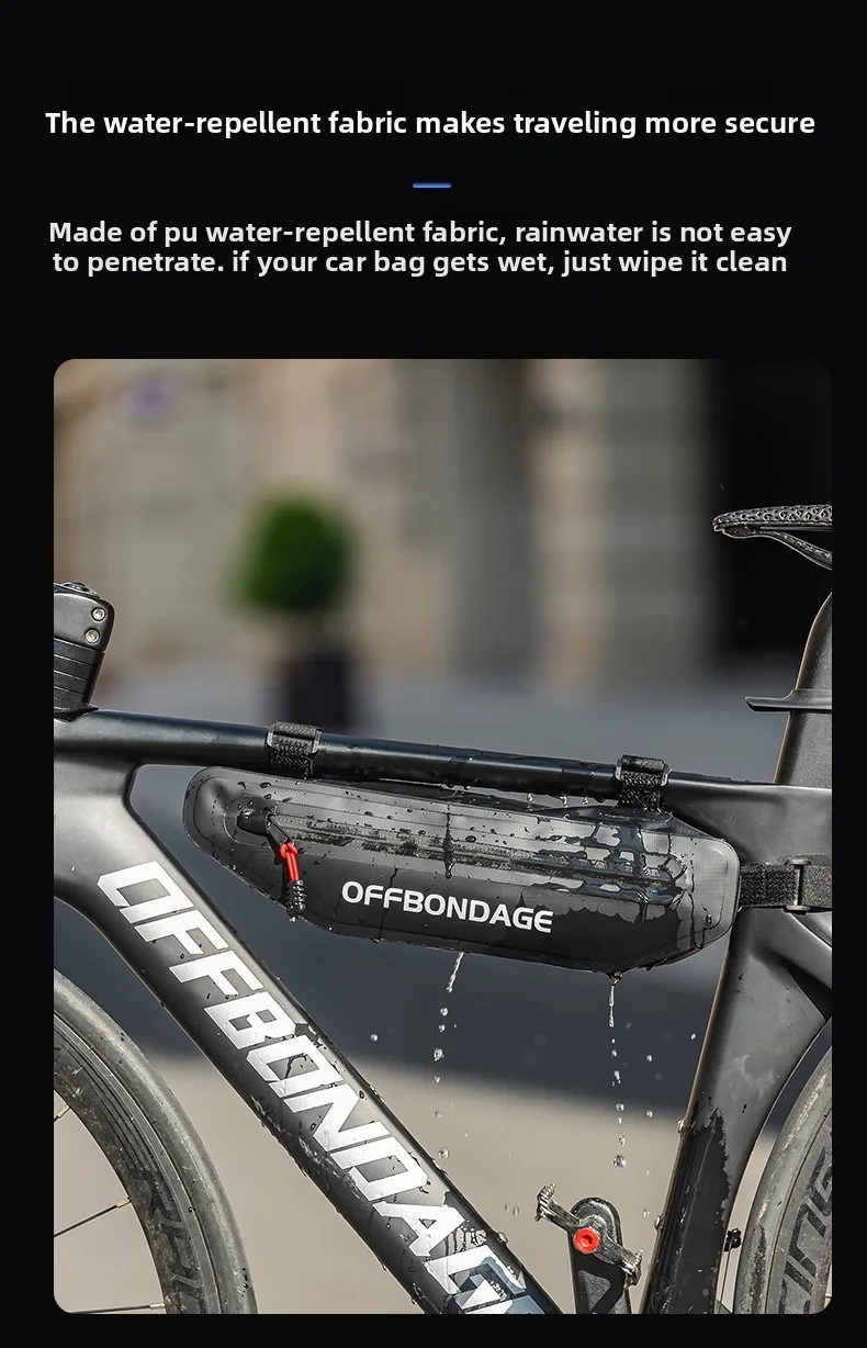 OFFBONDAGE 2L Fahrradtasche Dreieckstasche für Fahrradrahmen Wasserdichte MTB Rennrad Rahmentasche Unterrohrtasche – Detail 7