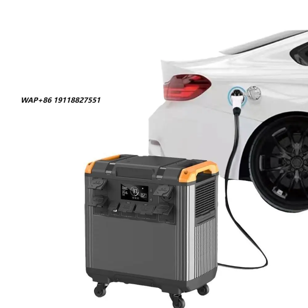 Factory Price Electric LiFePO4 Battery UPS Pure Sine Wave Inverter  Solar Panel 3000W Cigar Lighter Portable Car/RV RV Port