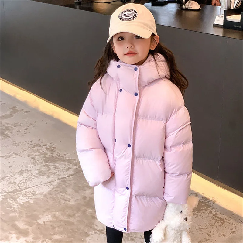 Girls Down Coat Jacket Cotton Windbreak 2023 Rose Warm Plus Thicken Winter Skiwear Ten Degrees Below Zero Children's Clothing