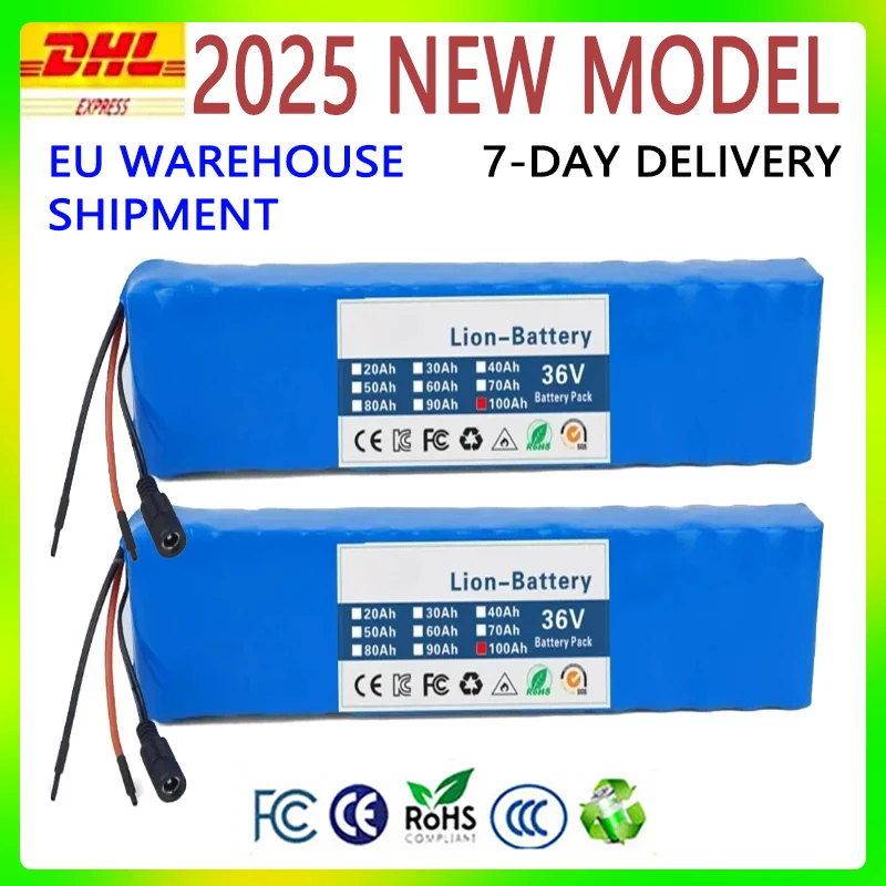 10S3P 36V 100Ah 18650 Batteria al litio ricaricabile 1000W Potenza modificata Bicicletta scooter elettrico Veicolo con BMS