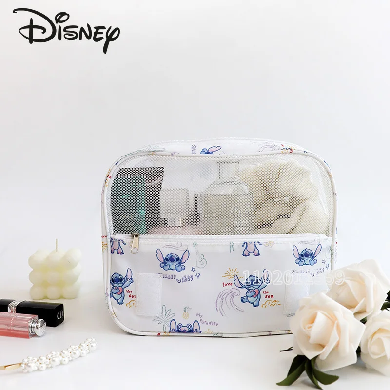 Bolsa de maquillaje portátil de marca de lujo de Disney, bolsa de almacenamiento de maquillaje de gran capacidad, impermeable, dibujos animados de moda, bolsa de lavado, nuevo