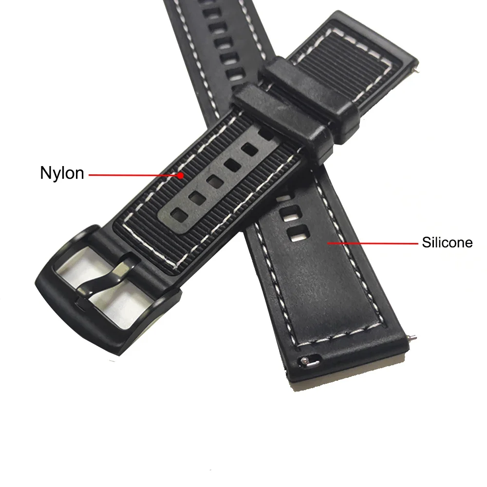Realme Watch 3 pro 2 pro s pro,22mm用のナイロンとゴムの複合ブレスレットベルト,ビジネスウォッチアクセサリー