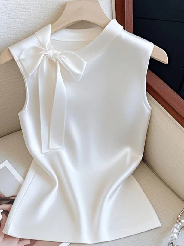 

Ele Chic Knot Svel Top T-irt Women's Faion Design Summer New Arrival Slim Fit Commute Sle Color