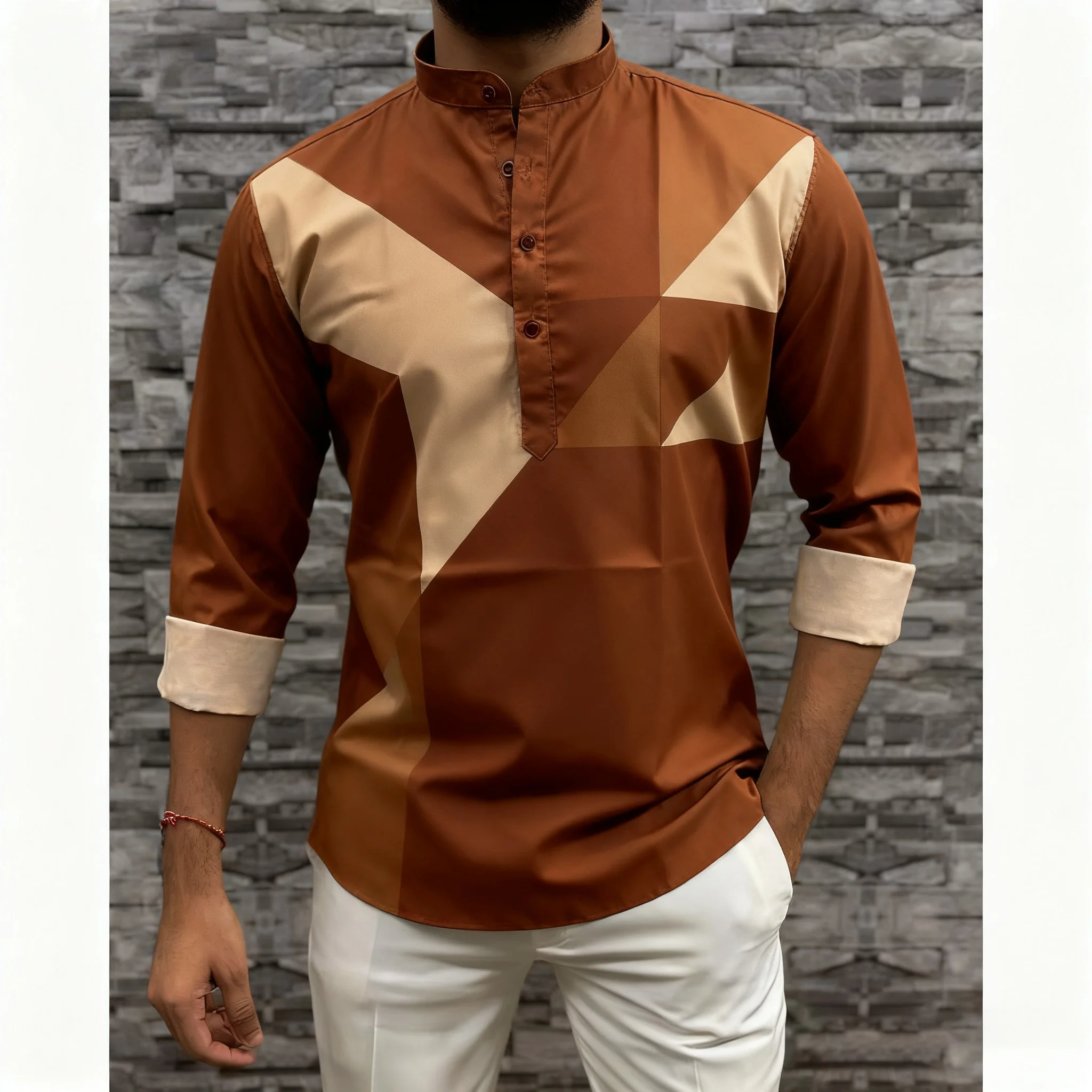 قميص إسلامي للعيد مطرز بخطوط مرقعة جوبا عبايات فضفاضة غير رسمية 2026 ملابس إسلامية للرجال