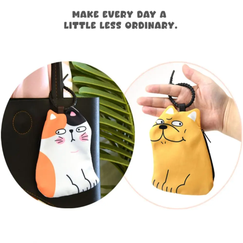 Personality Single Layer Capybara Earphone Pouch Dog Frog Capybara Makeup Bag Cat Portable Cute Storage Bags Outdoor