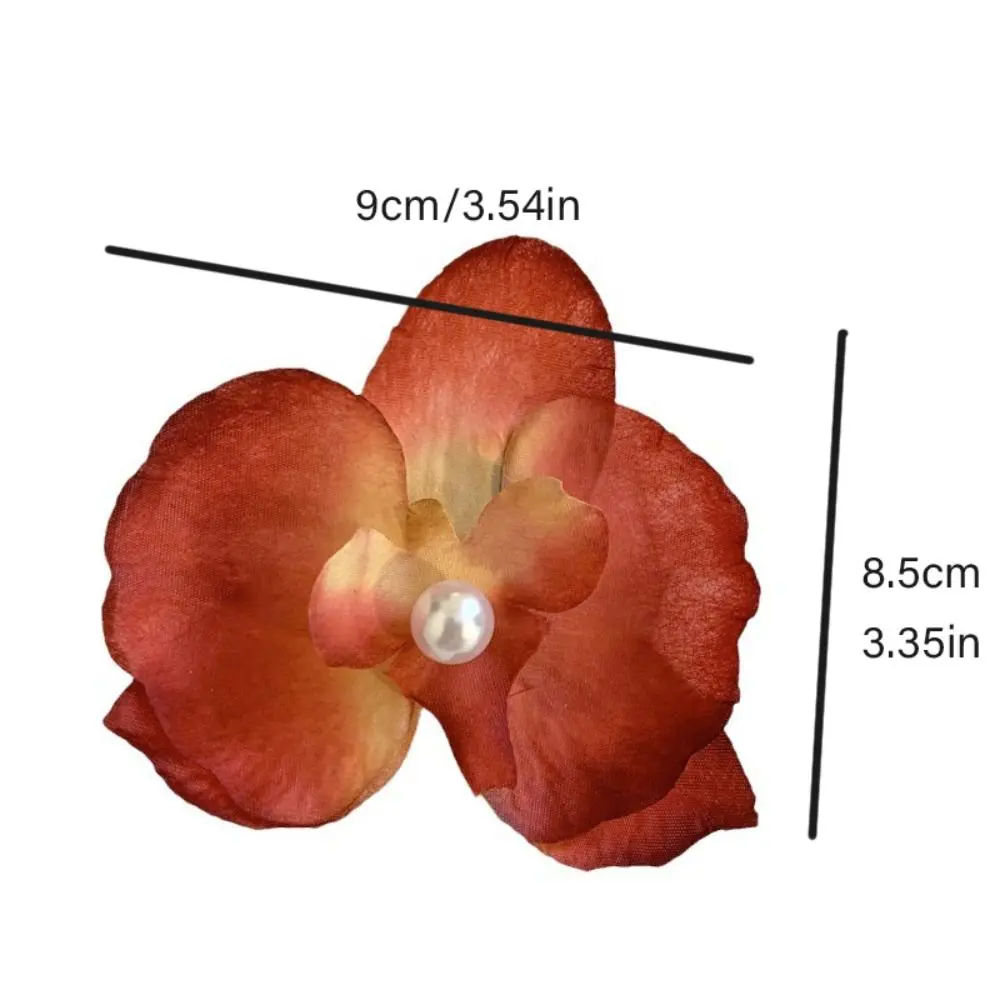 Tuch Schmetterling Blume Haar Clip Perle Koreanischen Stil Orchidee Blume Haarnadel Meer Urlaub Kopfbedeckung Haar Zubehör