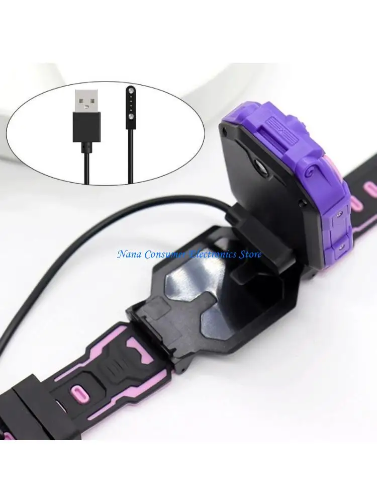 

G7NE USB Charging Cable USB2.0 Male to 4Pin Suction Chargers Adapter Cord for 4pin 9mm Space Smartwatches