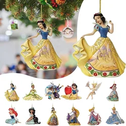 Disney Princess Christmas Tree Pendant Ornament Cartoon Toys Anime Figures Snow White Ariel Jasmine Acrylic Christmas Ornament