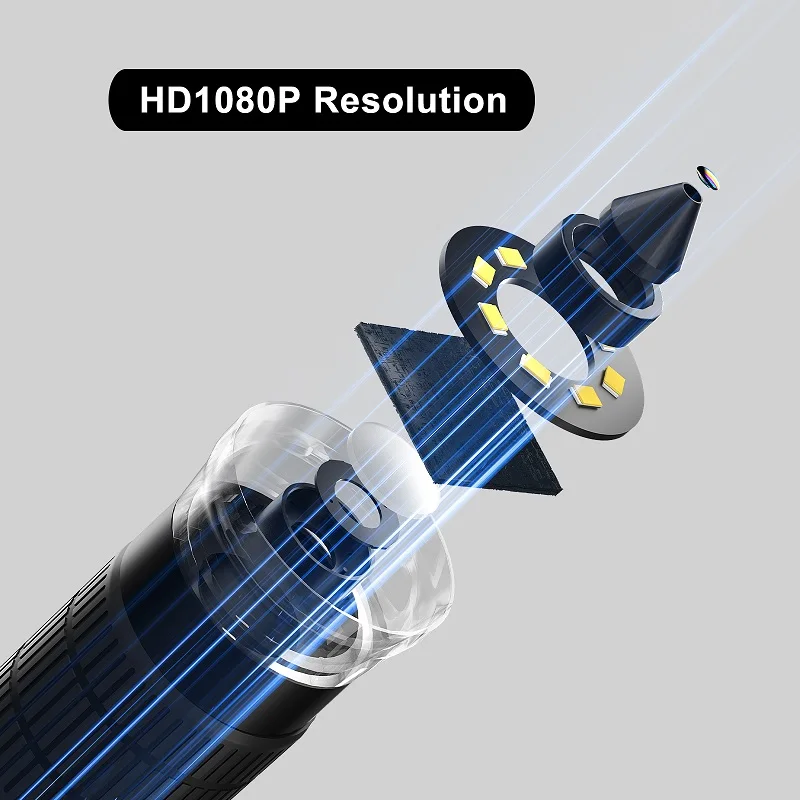 WiFi Microscope Camera for IPhone/Android/Type-C, 50-1000X Magnification with 8 LED Adjustable for Precision Inspection