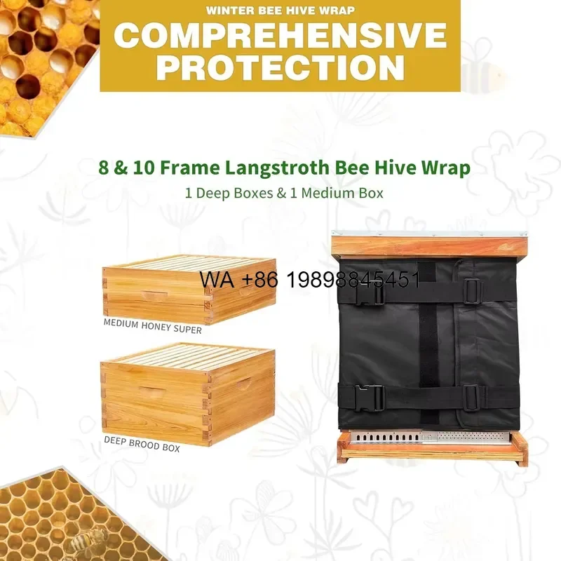 Wmwmnu Waterproof Windproof Lightweight Insulated Beehive Cover for 8 and 10 Frame Hives Winter Beekeeping Supplies New