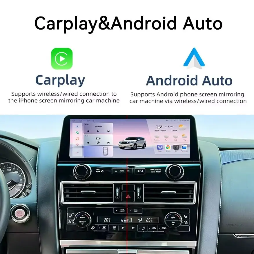 UIS7862 Wireless Carplay Android Auto For Nissan Patrol Armada Y62 QX80 2011‑2022 radio FM Multimedia Player GPS DSP Head Unit
