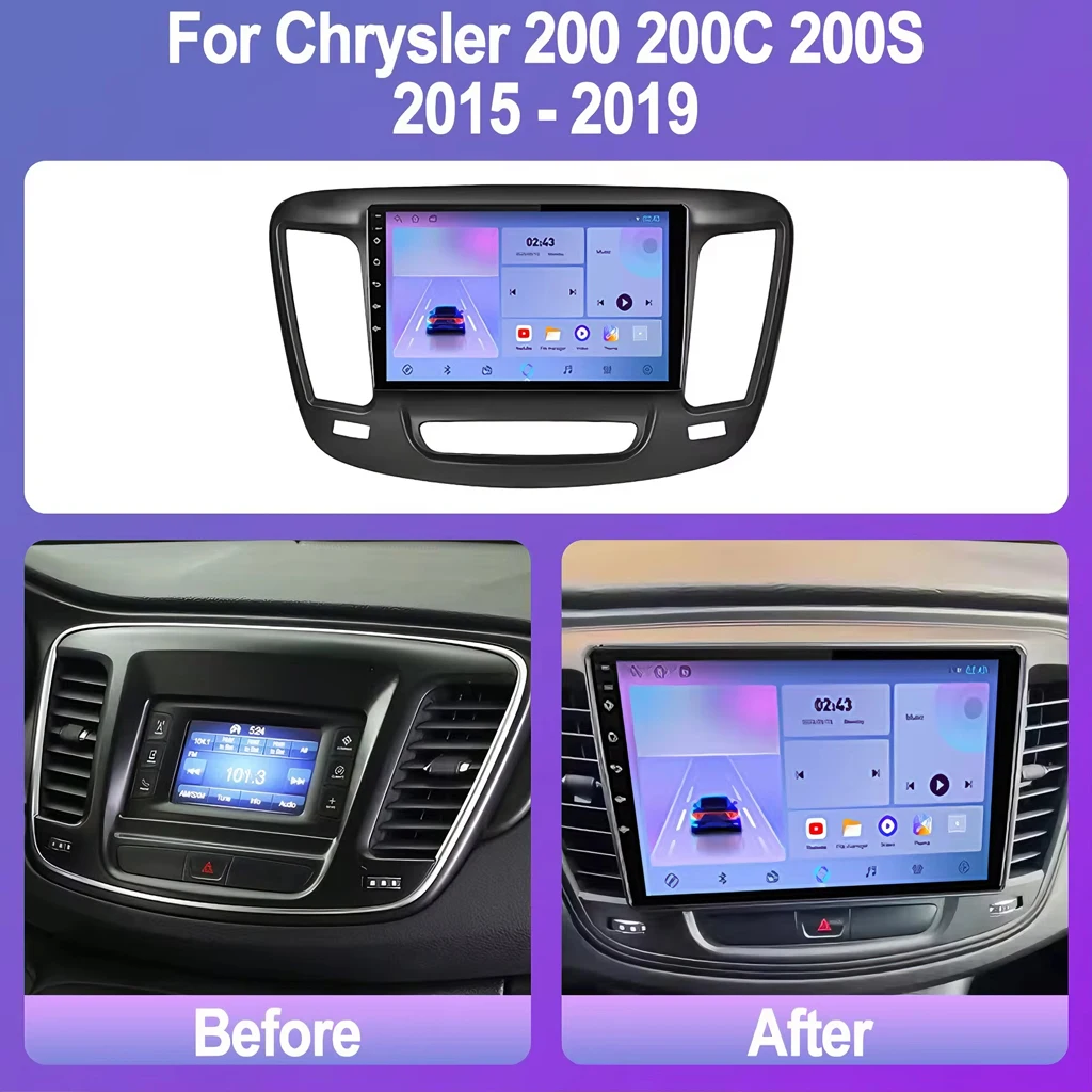 Car GPS Android 16 For Chrysler 200 200C 200S 2015 - 2019 Auto Radio Stereo Multimedia Player Head Unit No 2din DVD QLED Touch