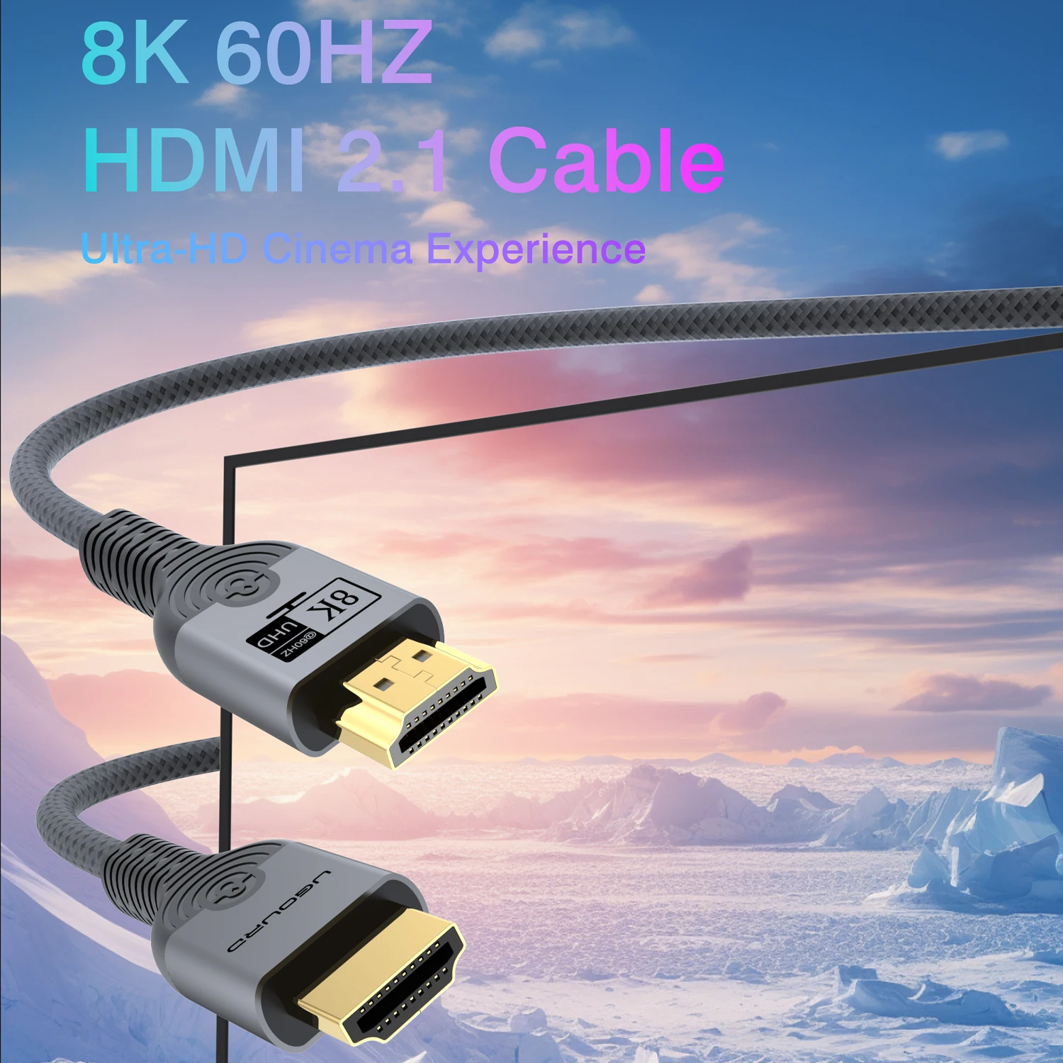 UGOURD HDMI 2.1 2.0 Cable UHD HDMI-Compatible Splitter 8K 4K Cable HDR 3D High Speed 48Gbps 18Gbps HDMI Cord for Mi Box PS5 PS4