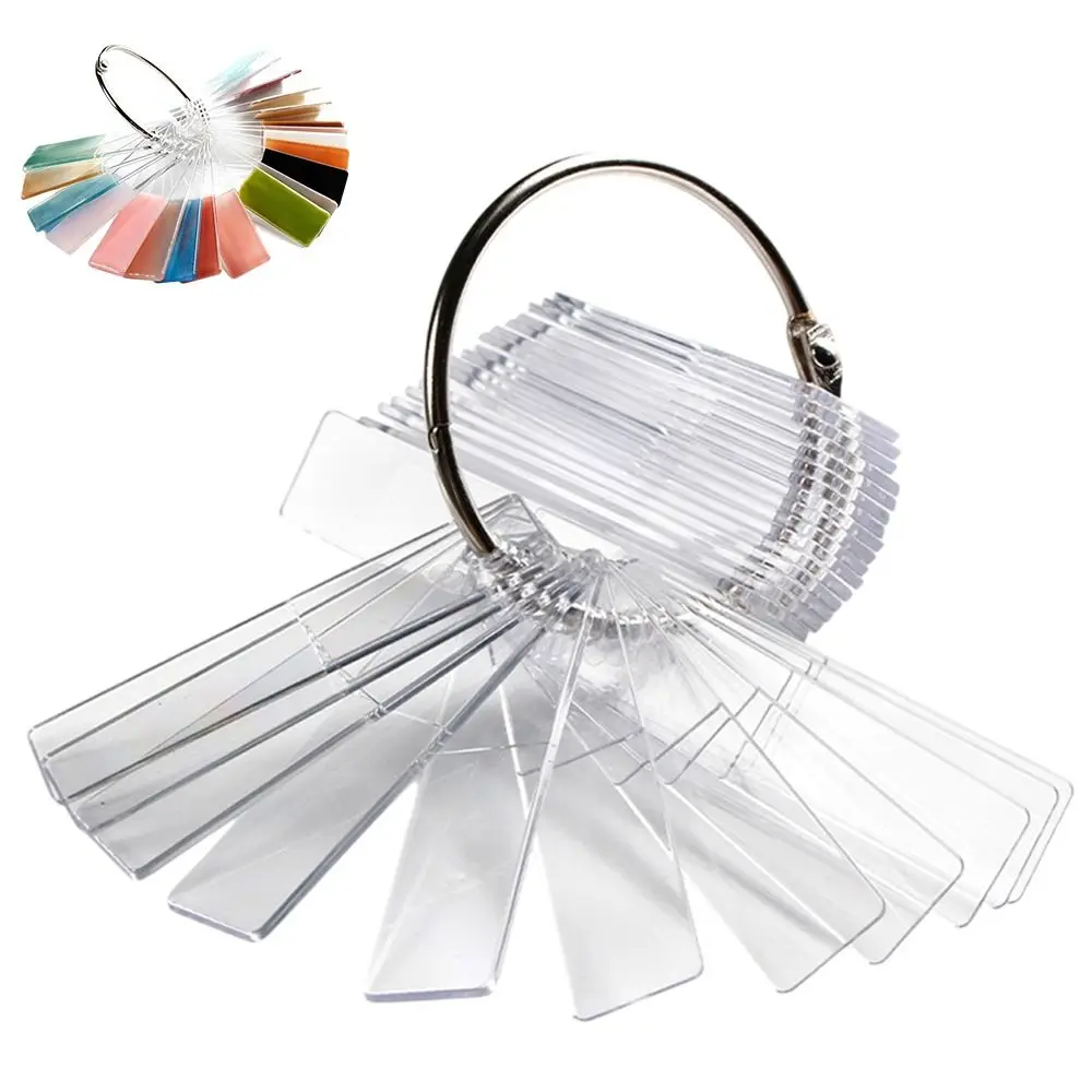 Transparent False Tips Display Stand Rectangle DIY UV Gel Nail Tip Fake Nail Art Color Cards Manicure Decoration Showing Tools