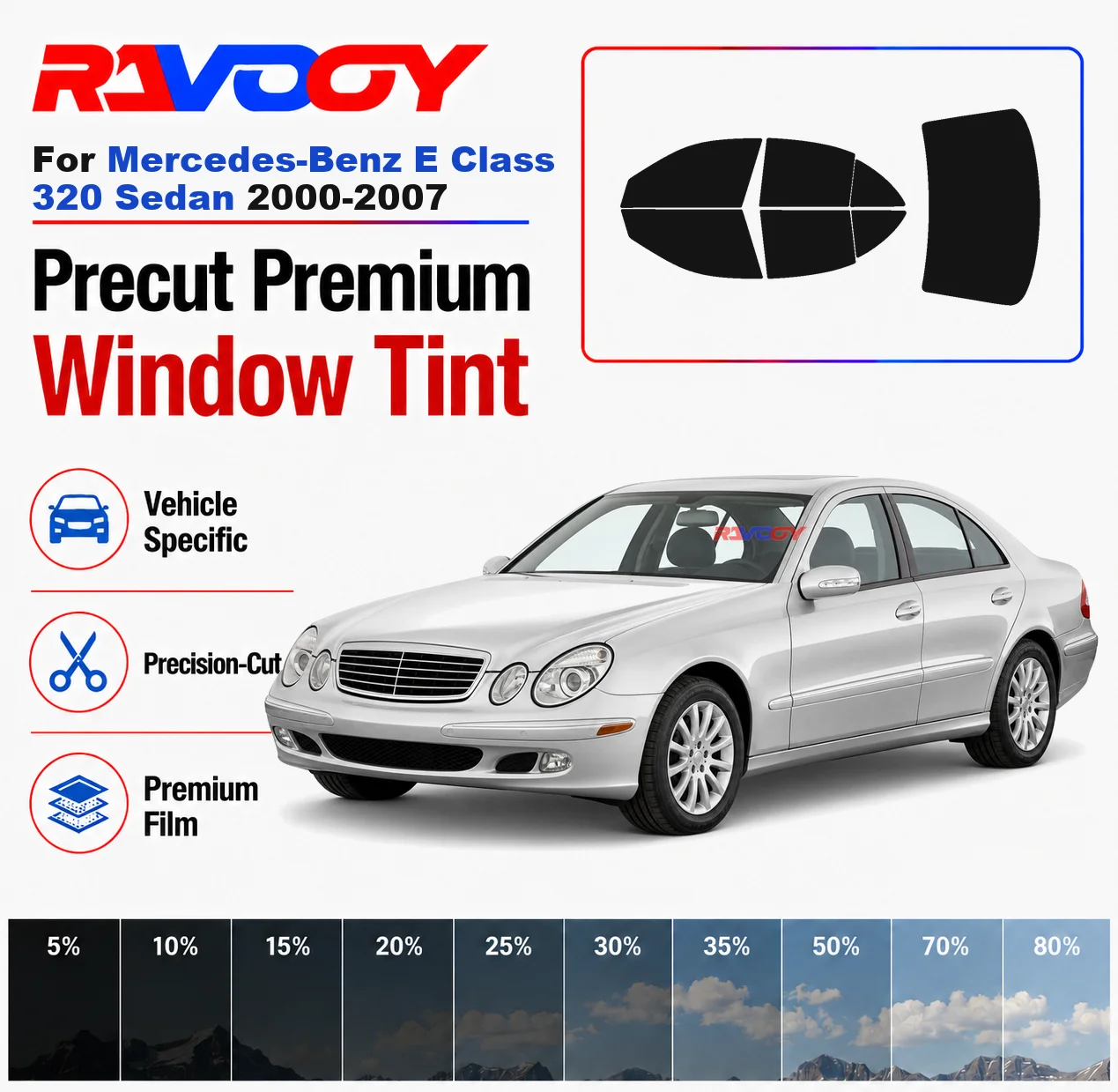 premium-precut-window-tint-kit-front-rear-windows-for-mercedes-benz-e-class-320-sedan-2000-2007-complete-set-nano-ceramic-film