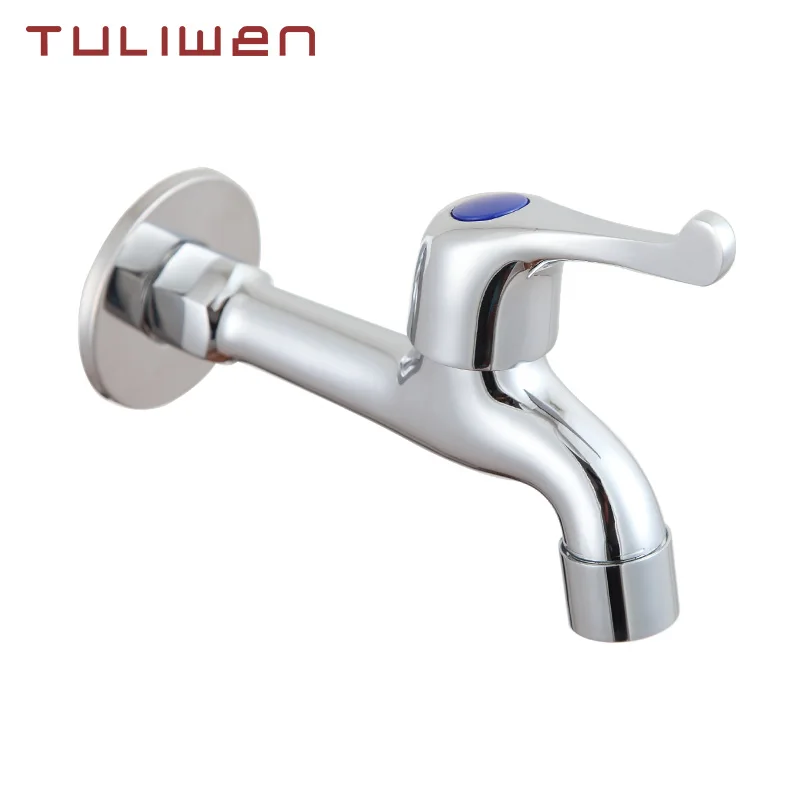 Chrome Brass Bathroom Wall Mounted Cold Water Faucet Bathroom Basin Sink G 1/2G Inch Outdoor Garden Hose Faucet Mop Sink Tap