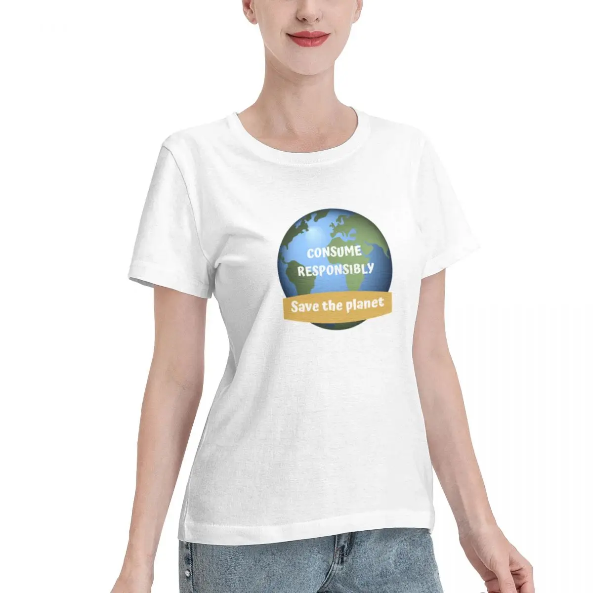 Quick Dispatch Consume Responsibly Save The Planet Women's T-shirt Preppy Fashion Ladies Shirt