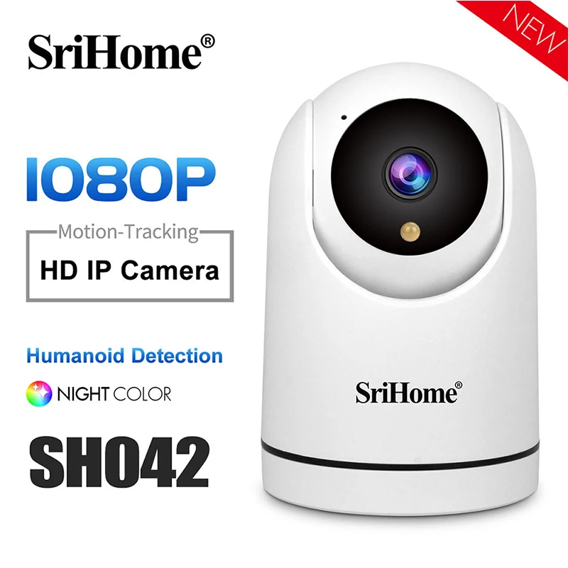 

Srihome SH042 HD 1080P IP Camera Wifi Home Smart Auto-tracking Security CCTV Video Surveillance Corlor Night Vision Baby Monitor