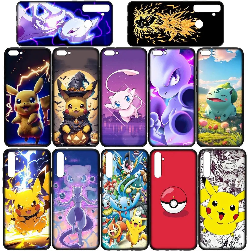 Mewtwo p-pokemons Mew p-pikachu funda de teléfono para Samsung Galaxy S24 S23 Fe Ultra Plus A05 A55 A35 A24 A25 A15 M55 Coque