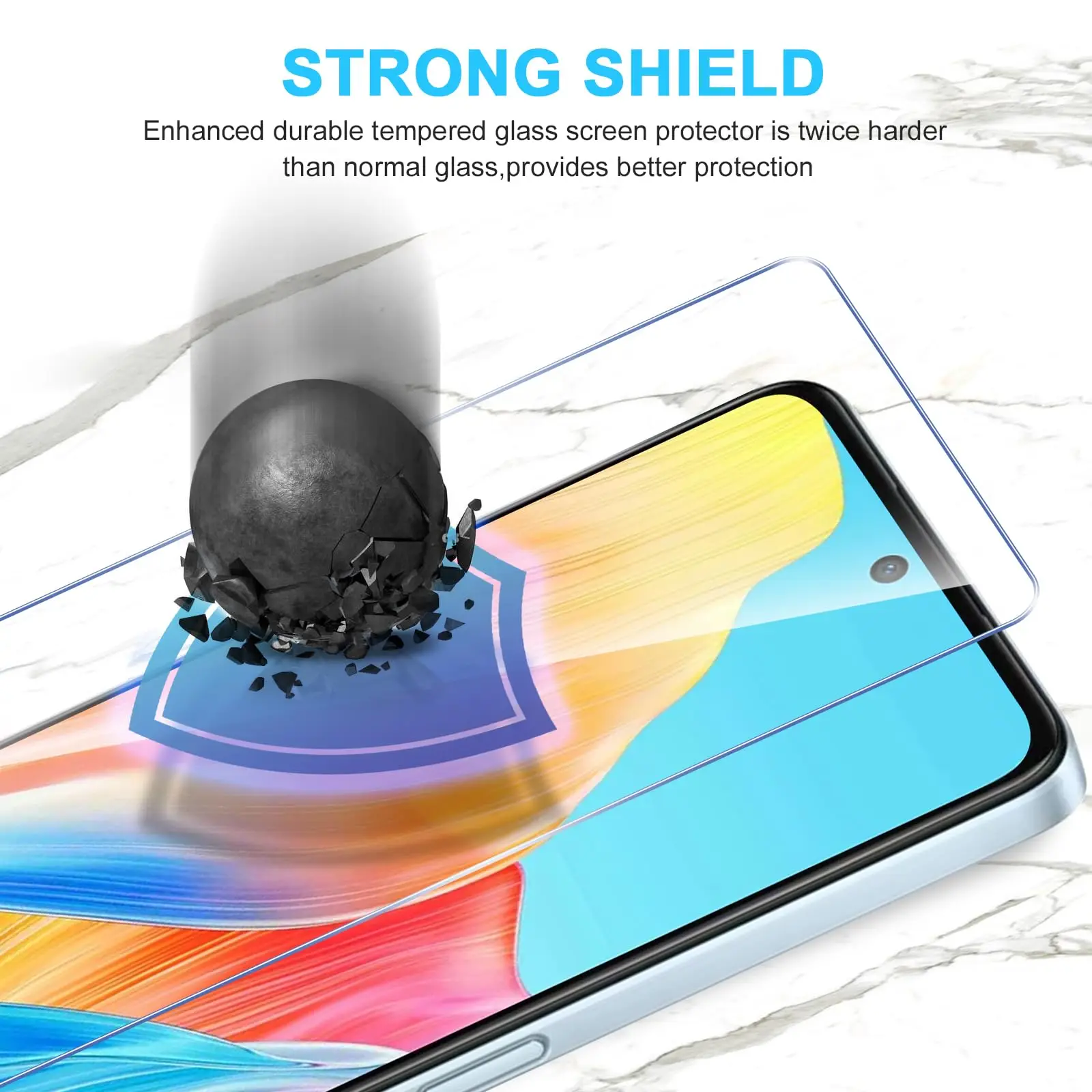 Screen Protector for OPPO A98 5G Tempered Glass Crystal HD 9H Transparent Anti Scratch Case Friendly Mica High Aluminum