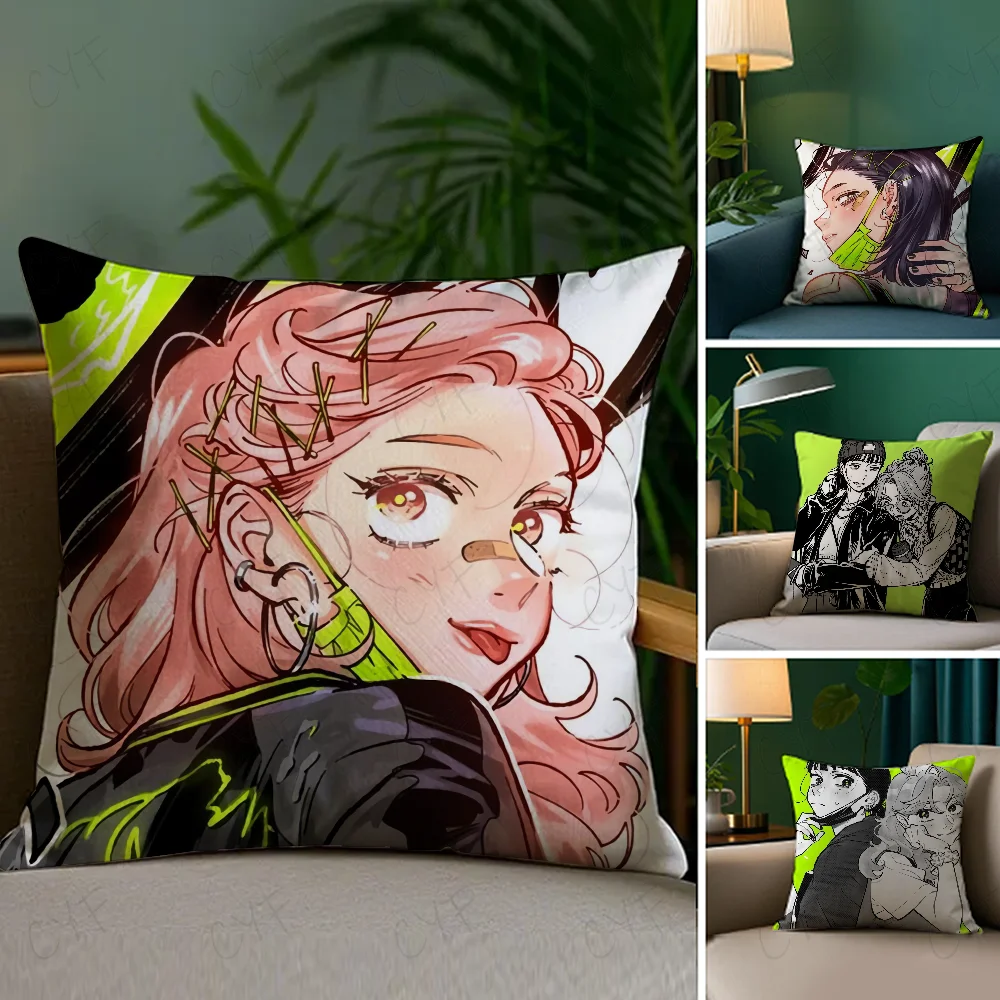 A-Aya O-Oosawa K-Koga M-Mitsuki Pillow Case Anti-dustmite Pillowcase Invisible zipper silky short plush Sofa cushion cover