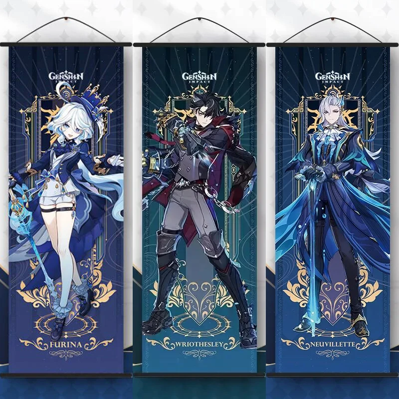 Genshin Impact Wanderer Tarot Plakat Cosplay Anime Genshin Xiao Raiden Shogun Kazuha Zhongli Scroll Canvas Hanger Gifts