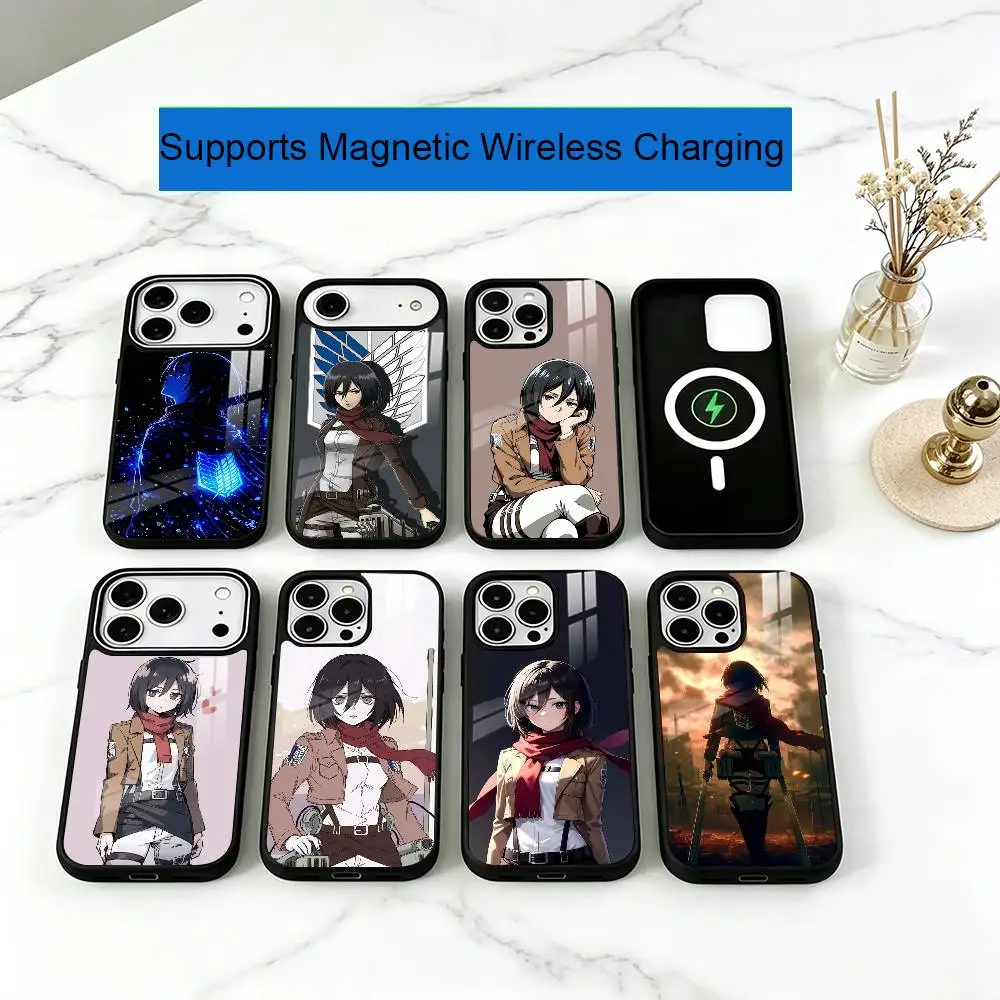 capa-de-silicone-a-attack-on-t-titan-mikasa-para-iphone-17-16-15-14-13-12-11-plus-pro-suporta-carregamento-magnetico-sem-fio