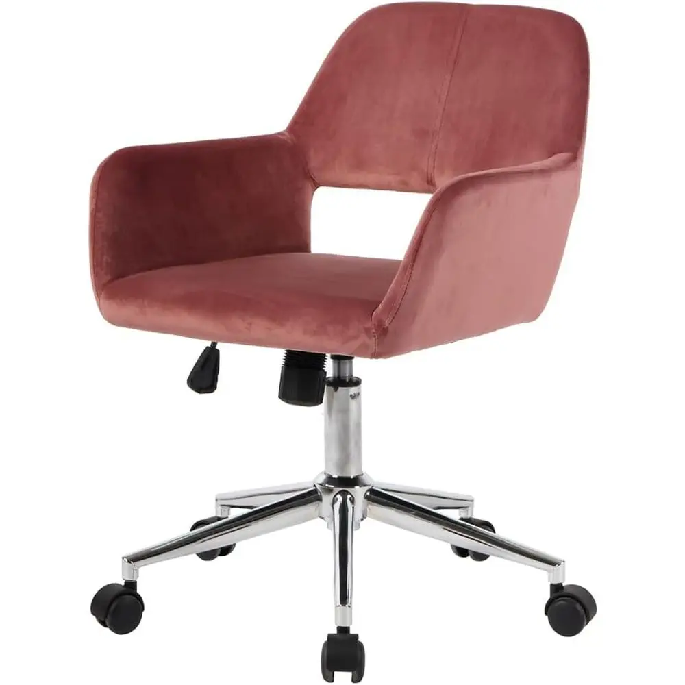 

Rose Pink Velvet Oice Chair Swivel Task Chair Adjustable Height Casters Rolling Computer Chair ern or Home Oice