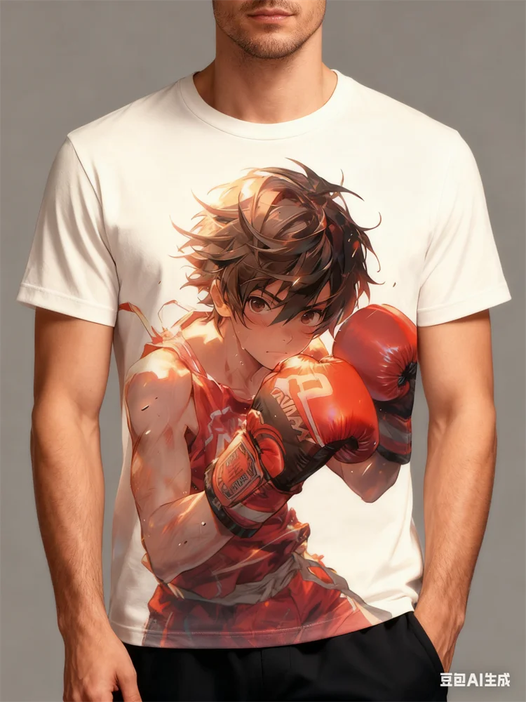 

Dazzling Cool Boxing Printed Men's T-shirt Daily Daily Fighting Training O-Neck Pullover Leisure Fashion Quick Dry Short Sleeve