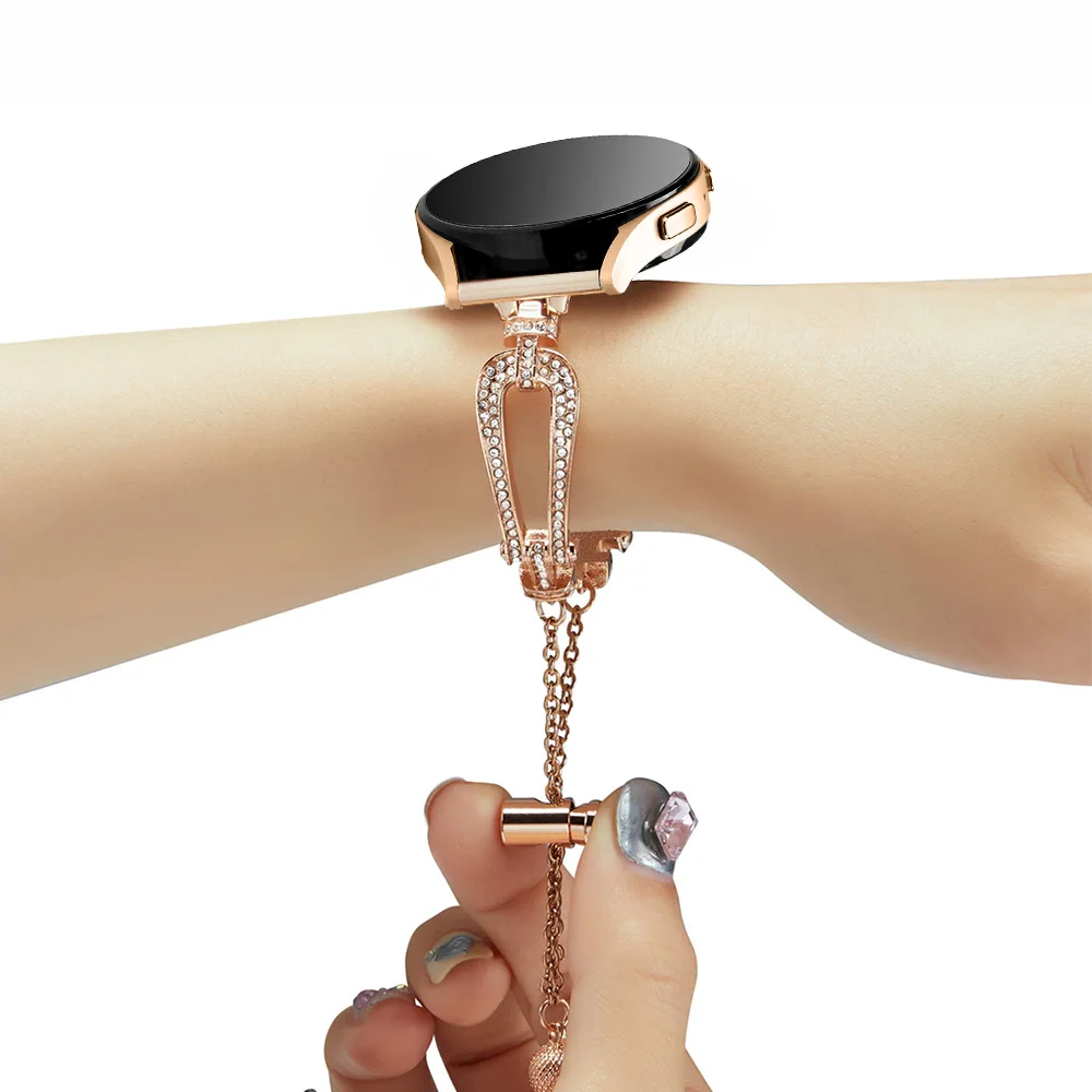 

Браслет с украшениями для Samsung Galaxy Watch 4 5 Pro 6 45 мм 40 мм 44 мм, браслет для Galaxy Watch 4 6 Classic 46 мм 42 мм 43 мм 47 мм