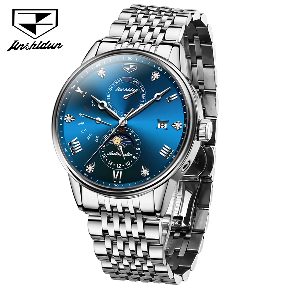 

JSDUN TOP Brand 8946 Automatic Mechanical Watch for Men Stainless Steel 50 Metres Waterproof Date Week Calendar