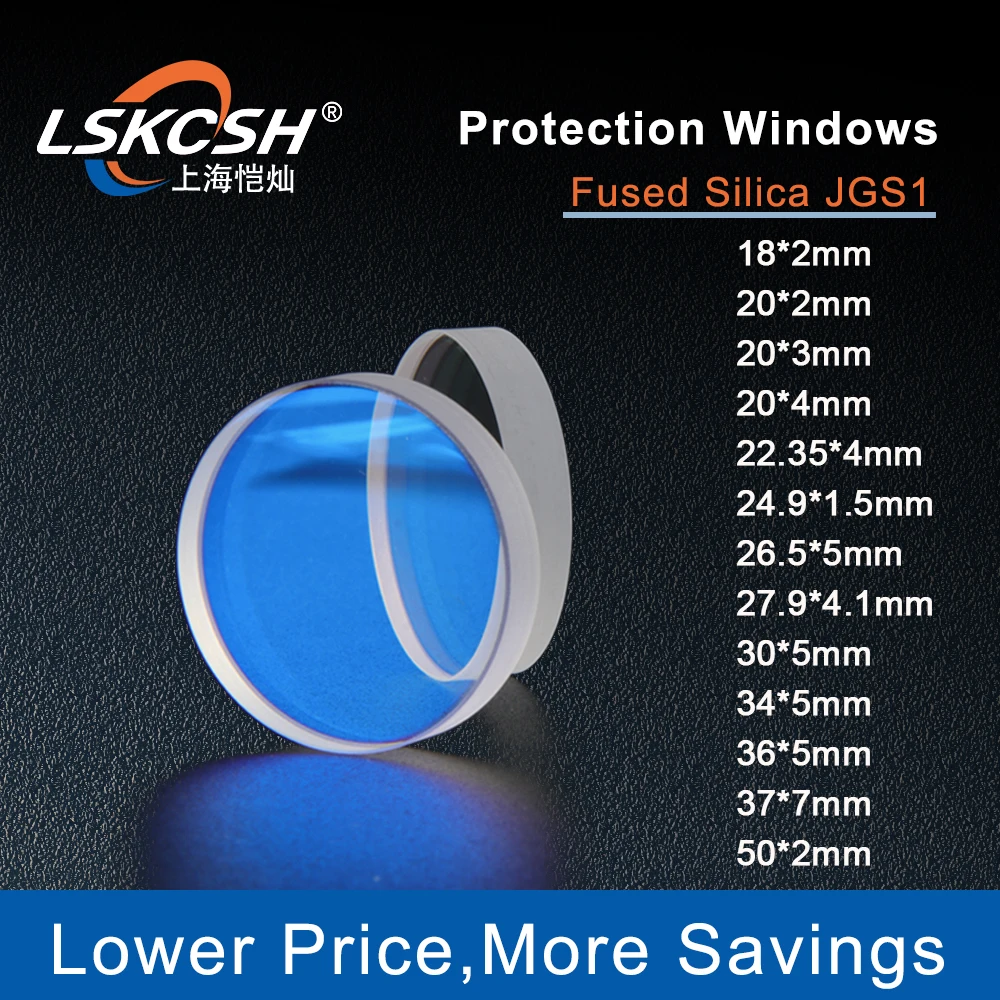 

LSKCSH 50PCS Laser Protection Window Lens Protective Windows 18x2 20x2 27.9x4.1 37x7 For ProCutter WSX Bodor Raytools Laser Head