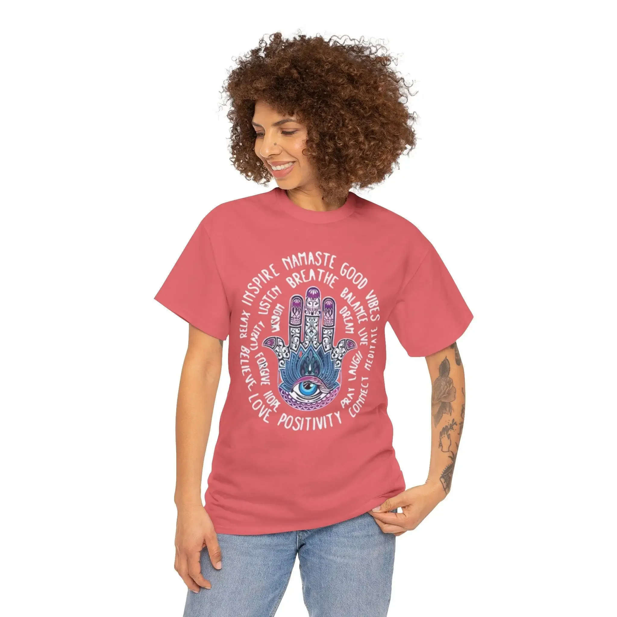 Hamsa Eye T Shirt Symbol Of Wisdom Strength And Power Evil 5 Elements Senses Positive Vibe