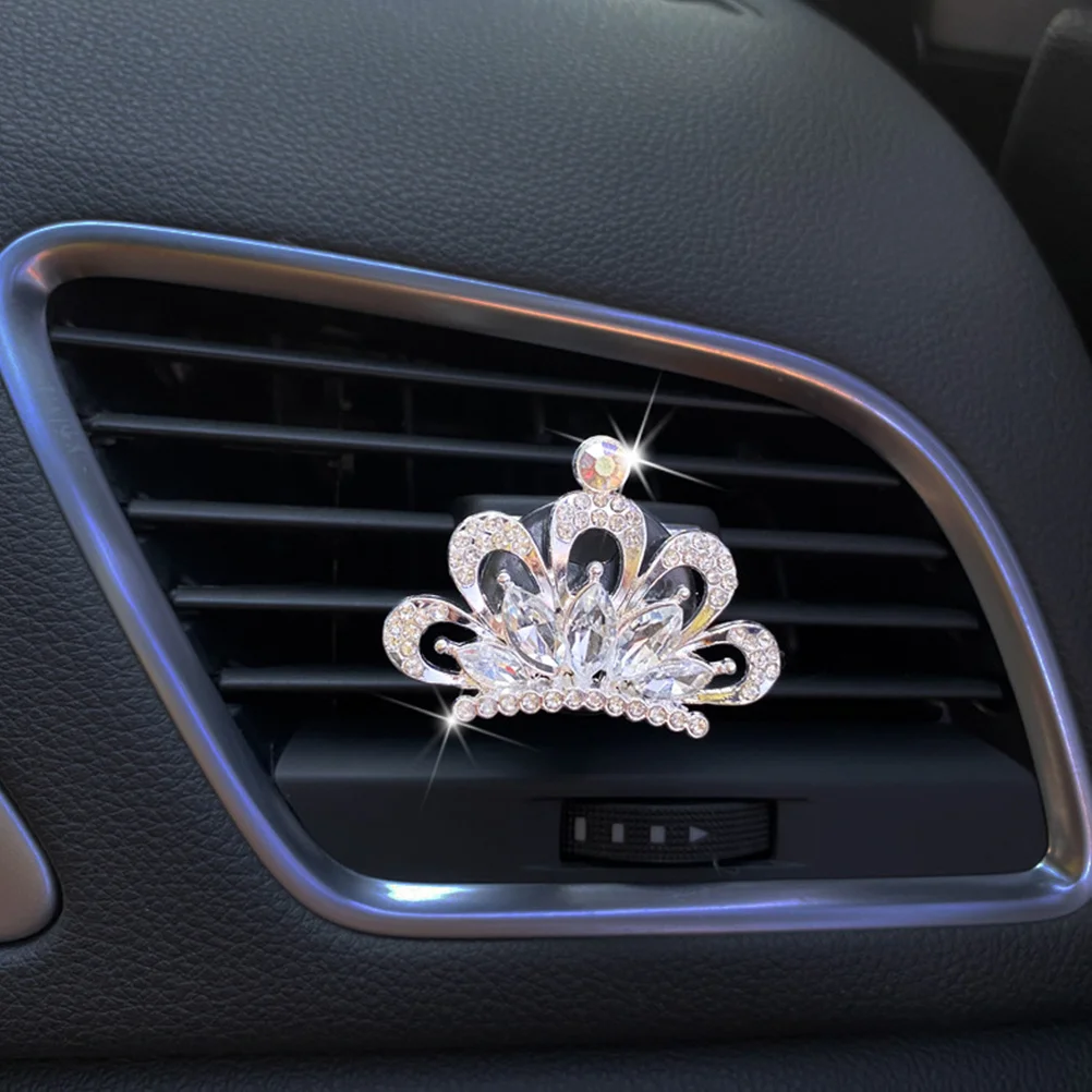 

4Pcs Car Aroma Diffuser Clip Vent Outlet Perfume Clip Rhinestone Ornament Freshener Car Interior Decor