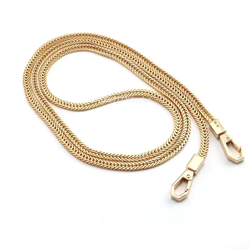 Snake Bone Chain Bag Strap Substituição, Alça de Ombro de Metal, Ouro, Prata, Preto, Crossbody, Acessório Saco, 40 cm, 100 cm, 120cm