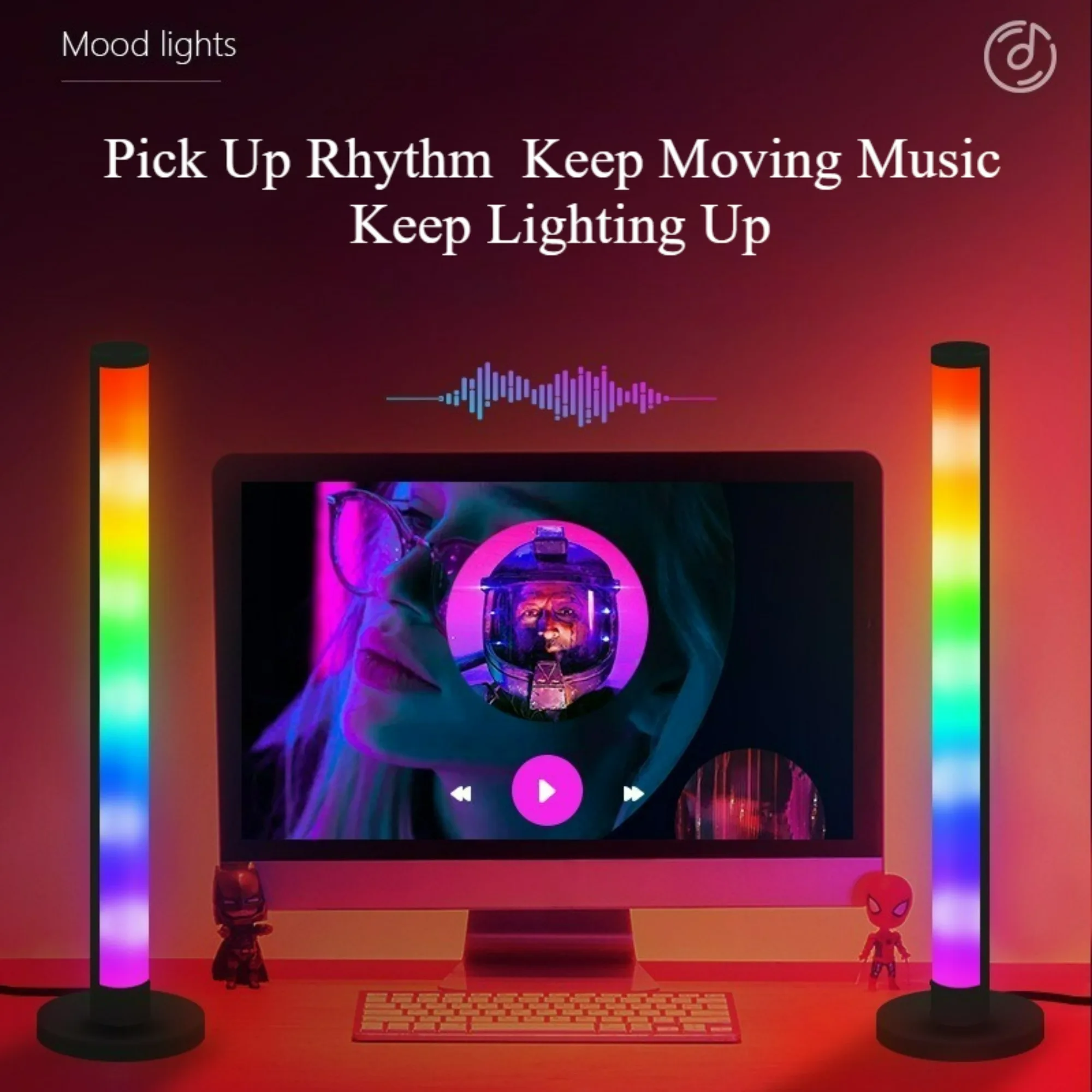 LED Desktop Ambient Light with Remote Control and APP Control Music Synchronization Lighting Esports Game Mood Table Lamp