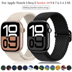 Nylon Strap for Apple Watch Series 10 46mm 42mm Ultra 2 49mm Breathable Wristband for IWatch 9 8 7 6 5 3 SE 45mm 41mm 44mm 40mm