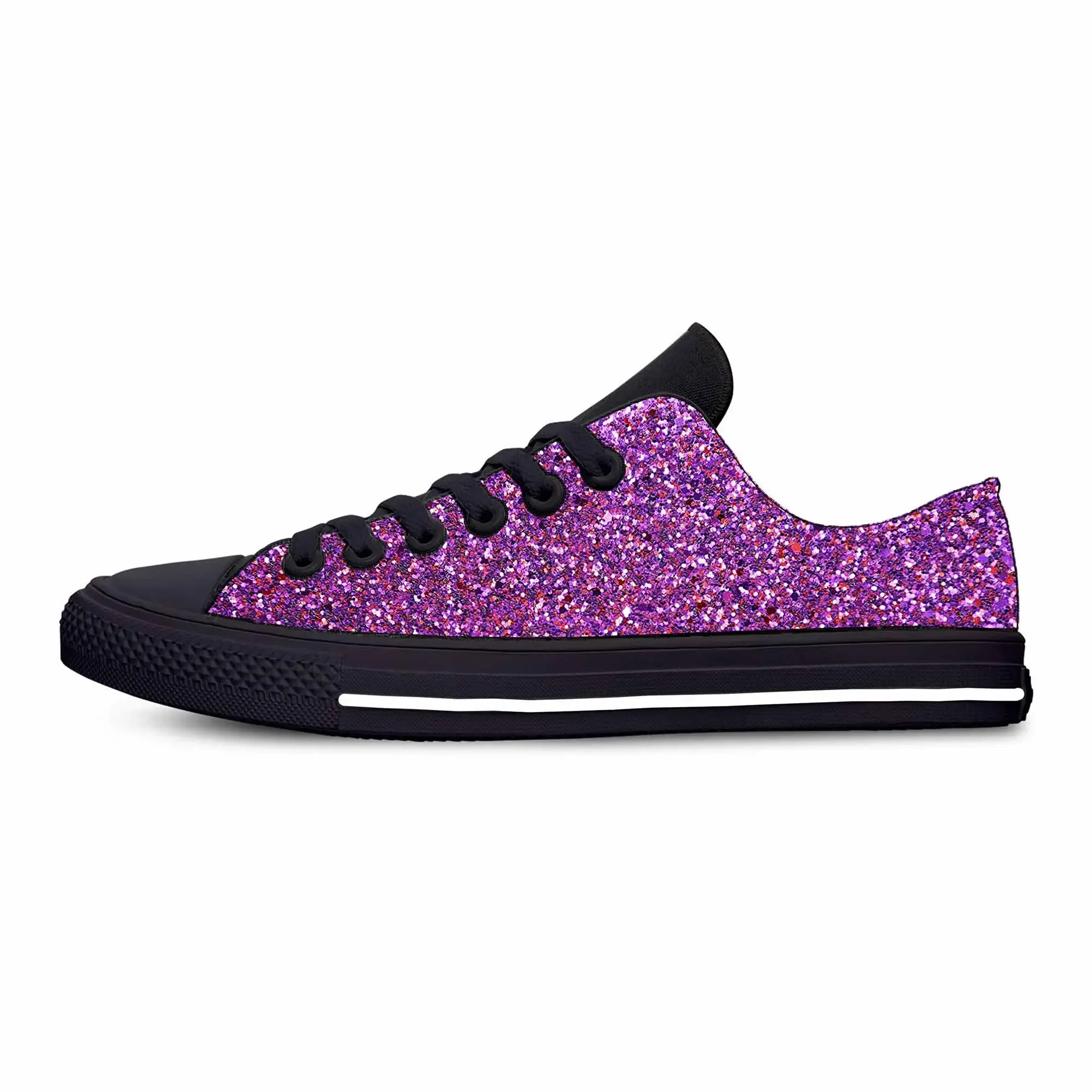 

Glitter Sparkle Sparkling Glittery Pattern Galaxy Casual Cloth Shoes Low Top Comfortable Breathable 3D Print Men Women Sneakers