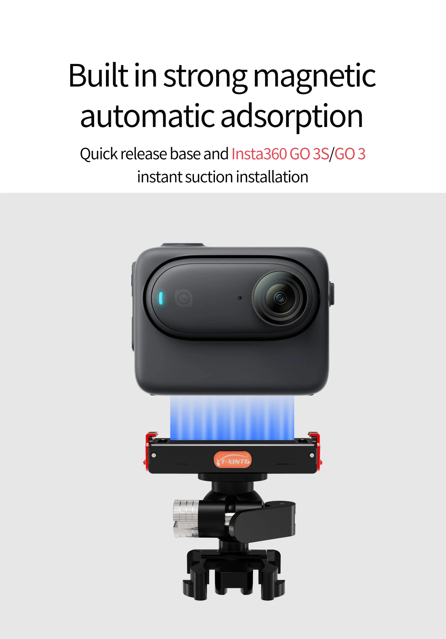 17MM Kugelkopf Action Kamera Schnellverschluss Schnalle Basis für GoPro Insta360 DJI Osmo Tasche Magnetische Motorrad Halterung – Detail 19