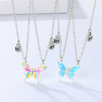 Romantic Butterfly Magnet Necklace for Women Fashion Insect Clavicle Chain BFF Best Friends Jewelry Birthday Gifts