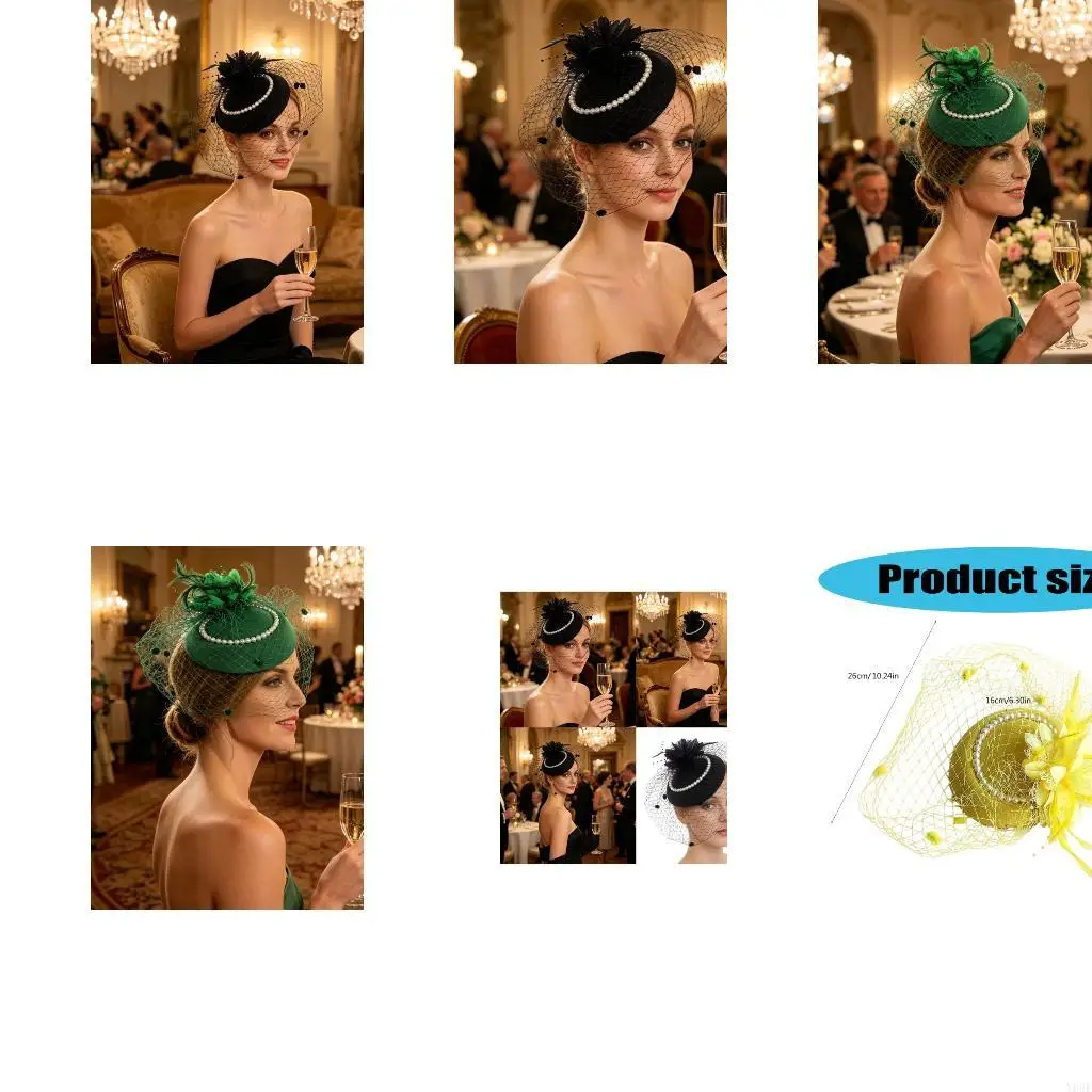 Tea Party Fascinator Headwear for Brides with Detail Y08E