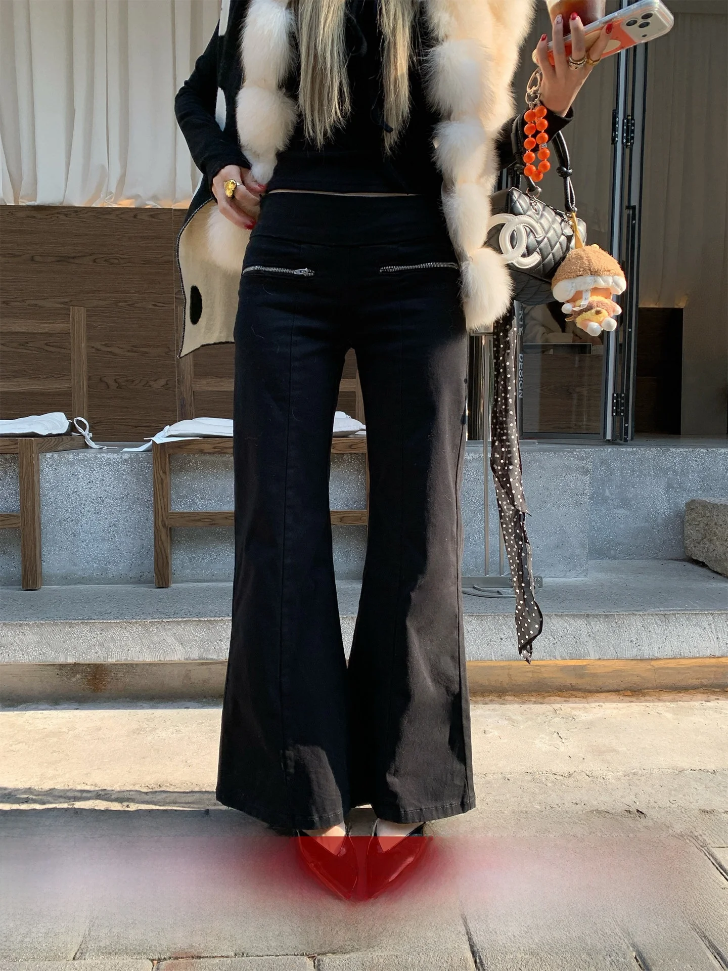 

High Waist Flared Straight Leggings Women's Bla Jeans Pants Slimming Lengthening Legs Casual Sle Winter Collection