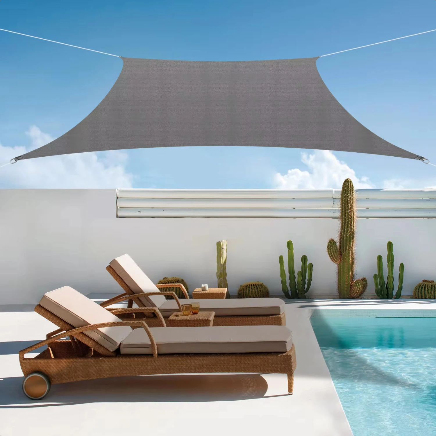 

Outdoor Sunshade Awning Sail Canopy Shelter Cover Garden Pool, Backyard, Patio UV Block Sunshade