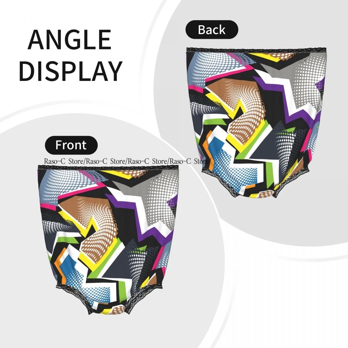 Party Funny Trick Granny Underwear Humorous Daily Wear Dots Geometric Figures Stripes Panties